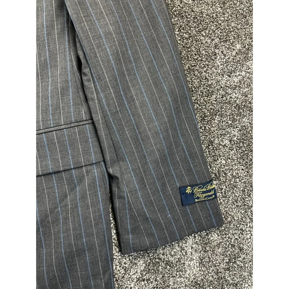 Brooks Brothers Suit 38 Regular Regent Fit Explorer Blazer Stripe‎ Gray Blue NWT